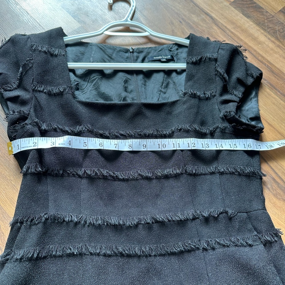 Nanette Lepore Catch Me Fringed dress black cocktail dress size 10 - Picture 15 of 16
